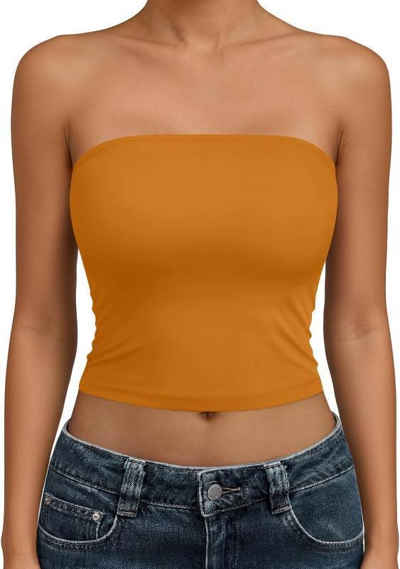 lot 11325 image: Trendy Queen Womens Strapless Tube Top  Buttery Soft Bandeau Crop Top XS