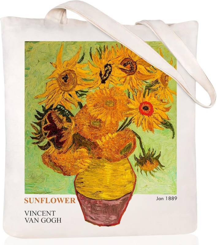 lot 11343 image: Andeiltech Canvas Tote Bag - Aesthetic Vintage Tote, BookShoulder, Reusable