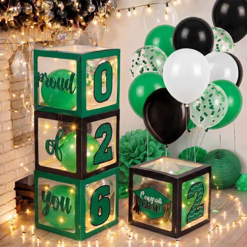lot 11367 image: Jerify Graduation 2026 Box Decorations with Balloons & LED - Congrats Grad