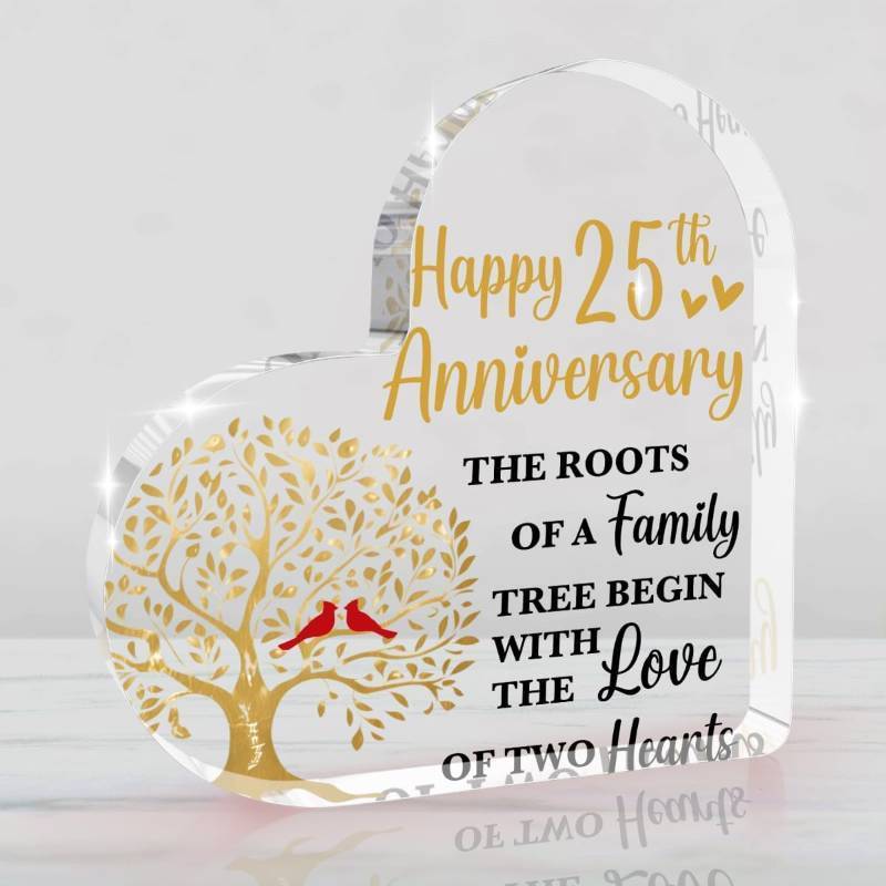 lot 11613 image: 25th Wedding Anniversary Acrylic Gifts - Cardinal Gifts for Women - Plaque
