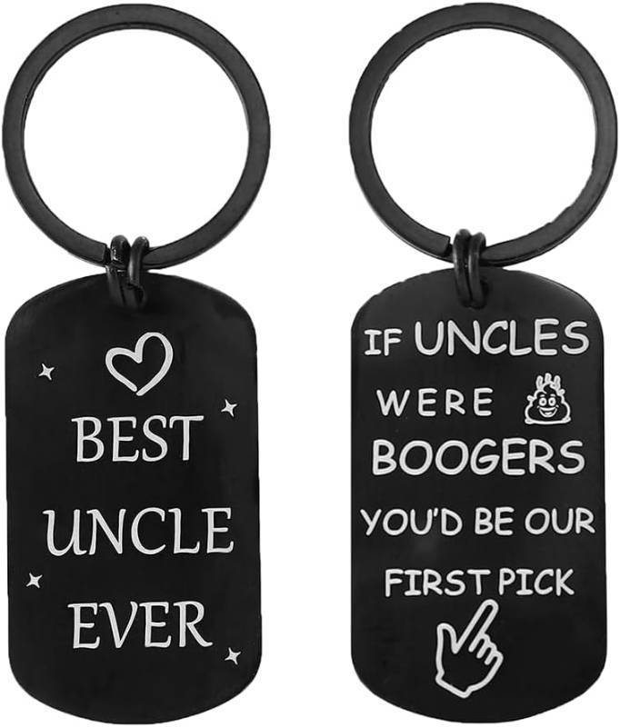 lot 11639 image: Funny Uncle Booger Keychain - Best Uncle Ever Gift  Fathers Day