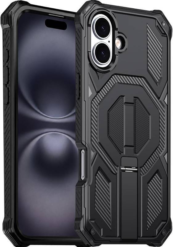 lot 11650 image: for iPhone 16 Magnetic Case with Screen Protectors, Black  MagSafe