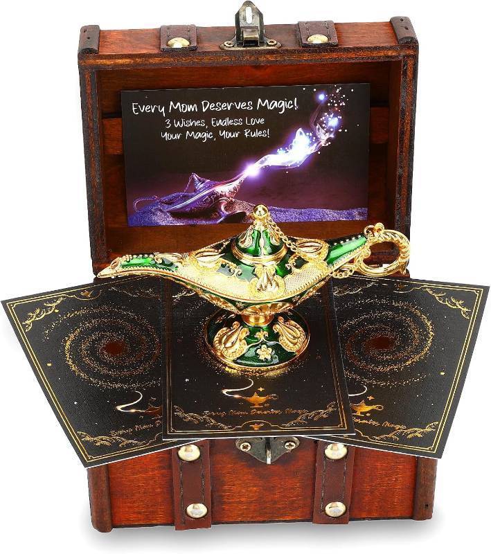 lot 7699 image: Magic Genie Lamp Gift Set with Vintage Treasure Box for Mom
