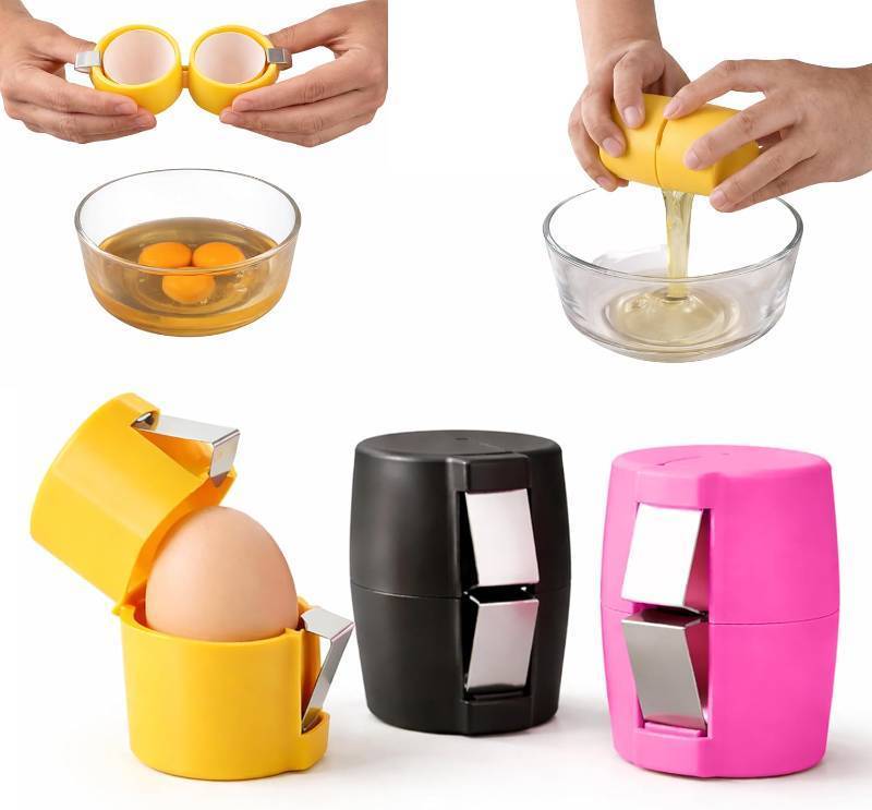 lot 7829 image: 3Pcs Egg Shell Opener Set - Stainless Steel Egg Cracker & Shell Cutter