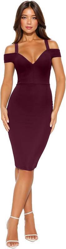 lot 8155 image: Hybrid & Company Womens V-Neck Bodycon Dress with Stretch Bandage Fabric 2x