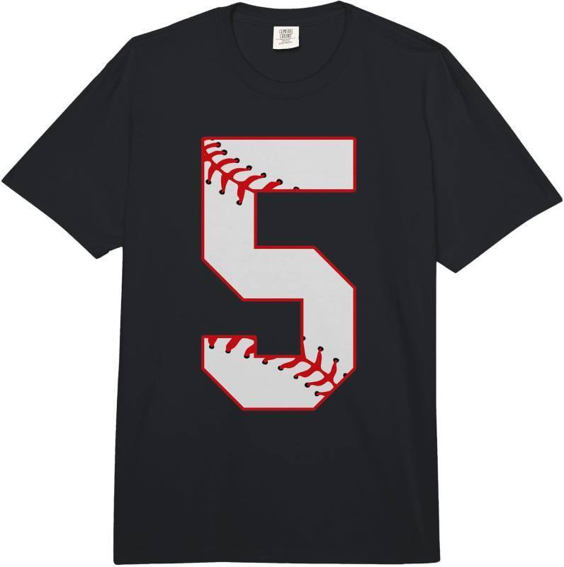 lot 8452 image: Cute 5th Birthday Baseball T-Shirt Comfort Colors Heavyweight Medium