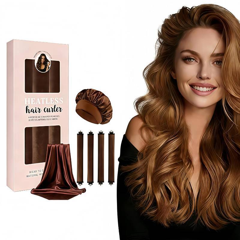lot 8629 image: Satin Flexi Rods for Natural Hair - Heatless Curlers, 4-Piece Velvet Set