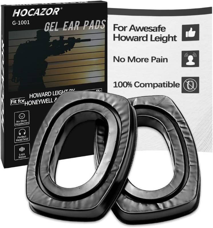 lot 11870 image: G-1001 Replacement Gel Ear Pads for Awesafe & Howard Leight Earmuffs EM054