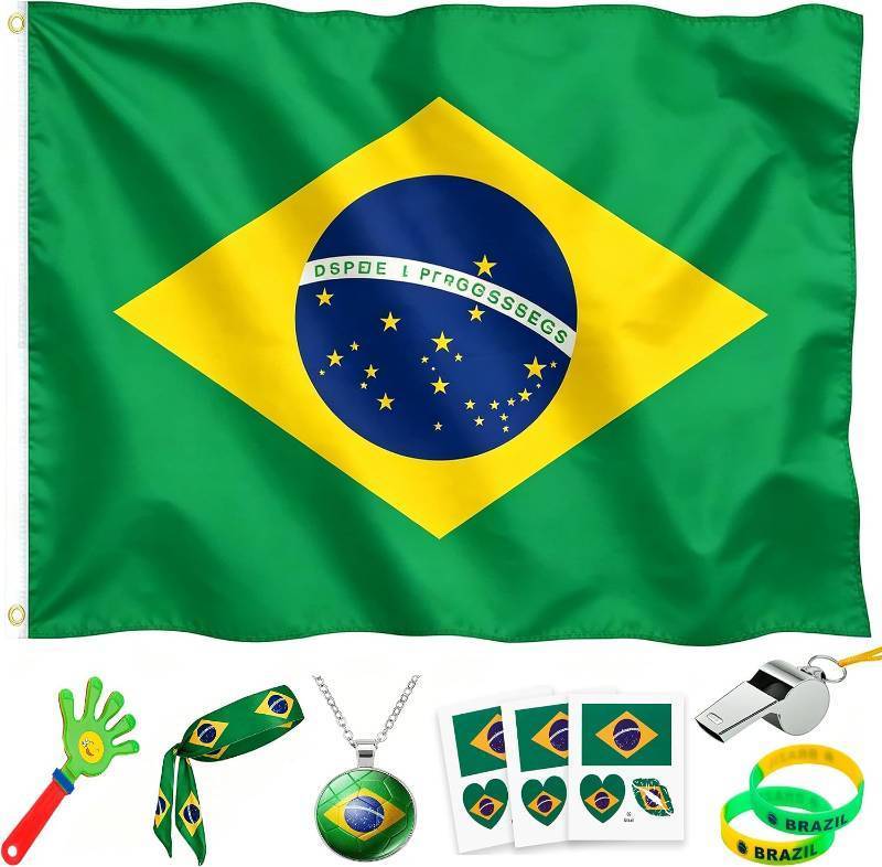 lot 12298 image: 2026 World Cup Fan Accessories Kit, 7-Piece Soccer Gear Set (Brazil)