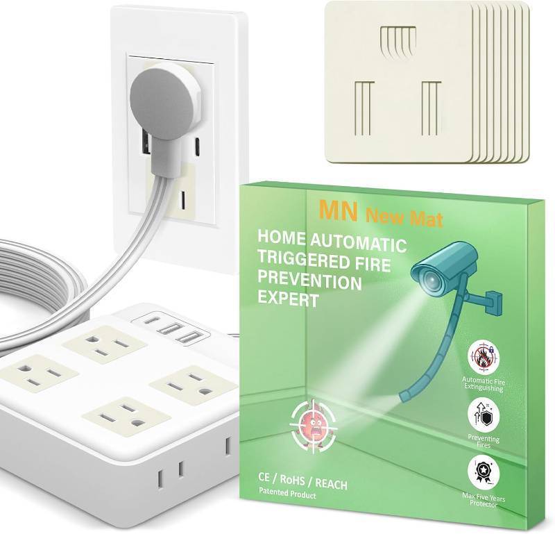 lot 12309 image: Automatic Fire Prevention Stickers, 9pcs Pads for Outlets, 3-pack