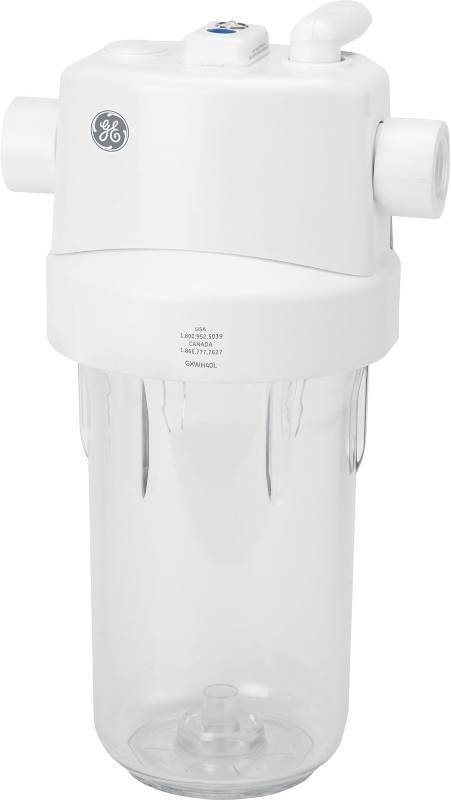 lot 20612 image: GE Whole House Water Filtration System, Reduces Sediment, Rust & More, Install Kit & Accessories Included, Replace Filters (FXHTC, FXHSC) Every 3 Months, GXWH40L