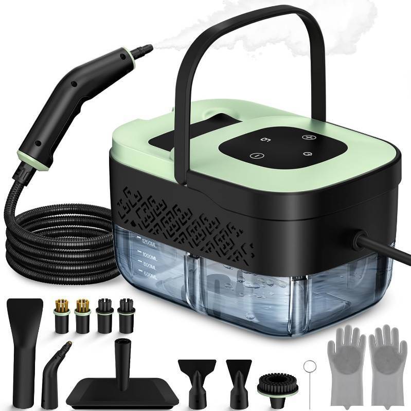 lot 22536 image: Steam Cleaner, Portable Steamer for Cleaning with 16pcs Accessories, 6-Level Adjustable and 15s Heat-Up, Handheld Steam Cleaner for Home, Tile, Dirt, Grout, Grease, Car Detailing