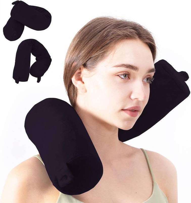 lot 22592 image: Travel Pillow-Twist Memory Foam Neck Pillow Support Pillow, Used for Neck, Chin, Waist and Leg Support-Suitable fo Airplanes, Buses, Trains.
