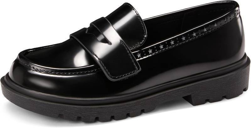 lot 22358 image: PATPAT Kids Loafers Boys Dress Shoes for Girls School Penny Loafers Chunky Platform Slip On Flats Uniform Church Moccasins