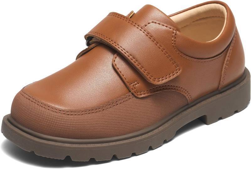 lot 22905 image: GINNI Boys Dress Shoes Boys Loafers with Adjustable Hook and Loop School Shoes with Anti-Collision Toe Cap Casual Oxfords for ToddlerLittleBig Kid Size 11