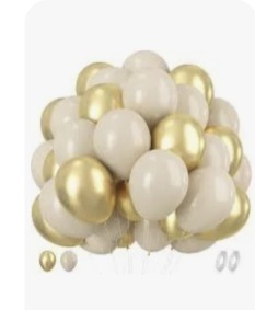 lot 30022 image: White Sand and Gold Balloons, 60pcs 12 Inch Beige White Gold Balloons Latex Helium Party Balloons for Boho Wedding Birthday Baby Bridal Shower Engagement Anniversary Bachelorette Party Decorations