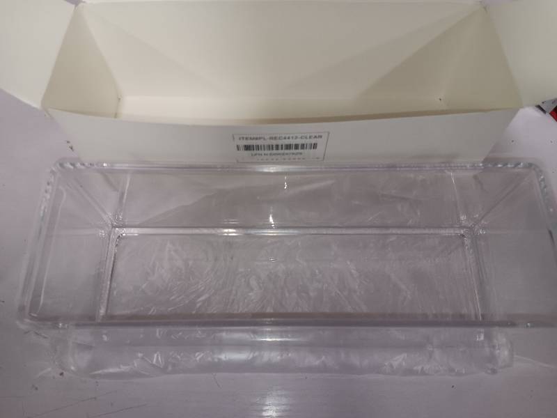 lot 17256 image: Acrylic Storage Container no lid 11.5 4 4