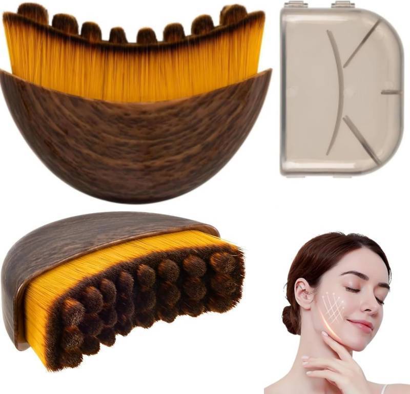 lot 41679 image: 2026 Updated Lymphatic Contour Face Brush, Face Brush for Lymphatic Massage with Durable Soft Bristles, Facial Cleansing Brush for Sculpting&Anti-Puffiness