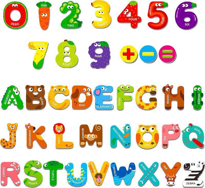lot 41612 image: Magnetic Uppercase Letters and Numbers, Educational Learning Tool for Kids Word Recognition 39 Pieces Magnets Include 26 Colorful Alphabet Letters, 10 Numbers and 3 Symbols,Toddlers 3 4 5 Years Old