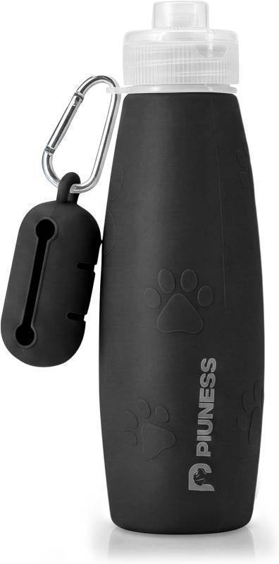 lot 10042 image: 2-in-1 Dog Walking Kit   Portable Dog Pee Cleaning Bottle with Detachable Poop Bag Dispenser (Black)