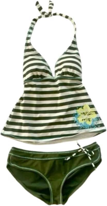 lot 26653 image: Cute Tankini Swimsuit Y2k Floral Set for Women Vintage 2 Piece Swimsuit 2000s Fashion Aesthetics Clothes Size Large
