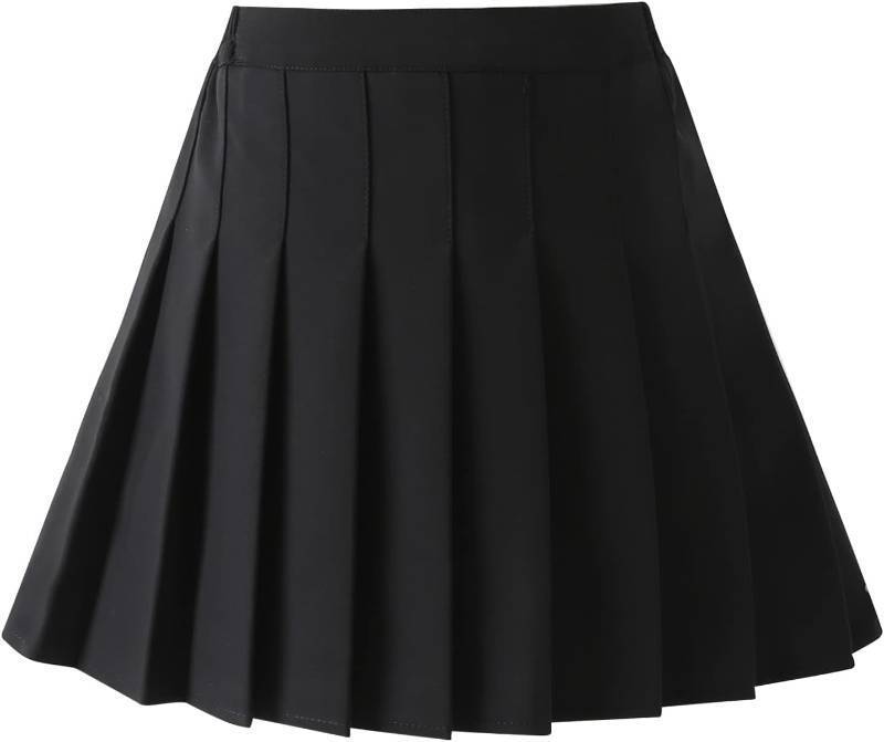 lot 26566 image: birbyrrly Girls Pleated Skirt with Shorts   Plaid Tennis Skorts & Solid School Uniform Skirts for ToddlerBig Kids 4-5y