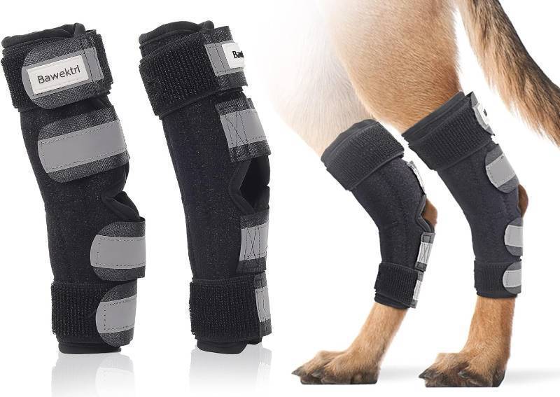 lot 20078 image: Dog Leg Brace for Back Leg, Canine Hock Brace for Rear Legs with Dual Metal Strips, Joint Warps Strong Support Help for Hind Leg Injuries Sprains Arthritis Torn ACL(1Pair), Medium
