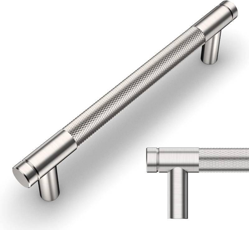 lot 21815 image: Amerdeco 10 Pack Brushed Satin Nickel Cabinet Hardware - 6.25 Inch(160mm) Hole Center Drawer Pulls for Kitchen, Bathroom, Dresser