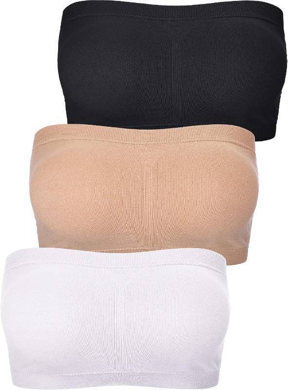 lot 26978 image: Women Bandeau Bra Padded Strapless Bralette Bra Seamless Bandeau Tube Top Bra Size XL