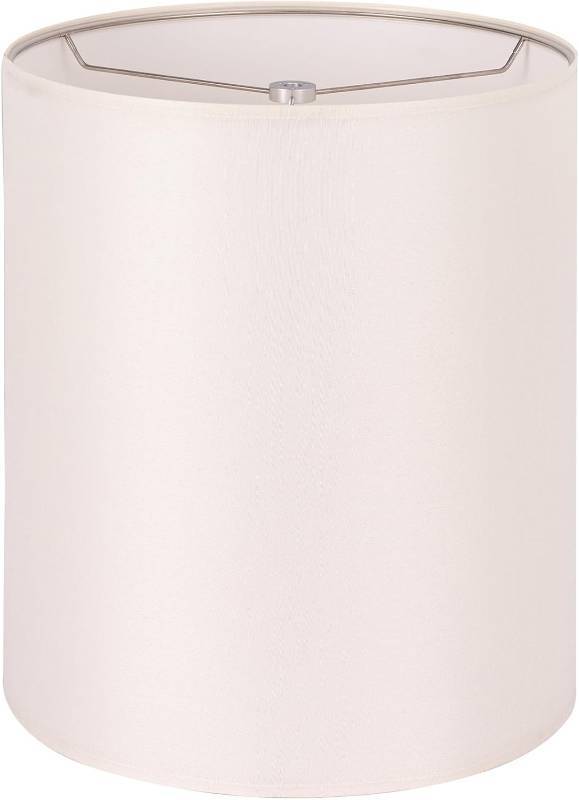 lot 27034 image: Wellmet Self-assembly Lampshade, CreamWhite, 14 Top x14 Bottom x17 High, Drum Lampshade for Table Lamp, Bedside Lamp, Floor Lamp, Fabric Replacement Lamp Shade Classic Modern Style, Spider Fitter