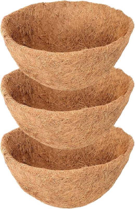 lot 27036 image: Legigo 3 Pack 18 Inch Hanging Basket Coco Liners Replacement, 100% Natural Round Coconut Coco Fiber Planter Basket Liners for Hanging Basket FlowersVegetables