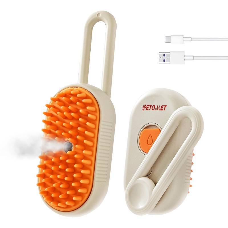 lot 27163 image: 4 in 1 Cat steam brush, steam brush for dogs, rabbits., Pet spray comb for shedding and grooming, Gentle Technology, Easy-to-Clean, massage, Grooming Washable, useful for shedding