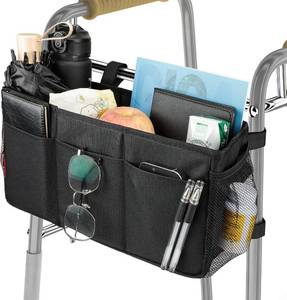 lot 2904 image: Walker Bag with Cup Holders - Detachable Basket & Storage Pouch for Folding Walkers  Walker Accessories for Seniors