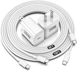 lot 2908 image: iPhone 16 15 Charger Fast Charging,30W USBC Charger Block with 6&10FT Long USB C Charging Cable Cord Compatible with iPhone 1616 Pro Max16E1515 Pro MaxiPad Pro,Samsung Galaxy S24 Ultra