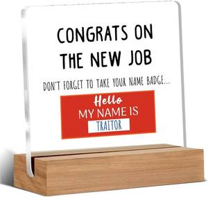 lot 2930 image: Funny Congrats On New Job Gift, Coworker Leaving Gifts for Women, Men, Going Away Gifts for Coworkers Colleague, Funny Office Desk Decor
