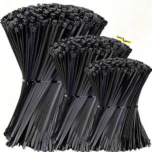 lot 2934 image: 100 PCS Nylon Universal Cable Tie, Multi-Purpose Self-Locking Nylon Cable Cord Management Organizer in Home,Office,Kitchen,Black