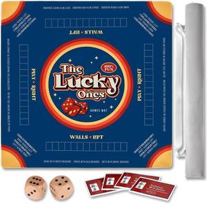 lot 3875 image: Mahjong Mat with Rules for Table,Travel Mahjong Set,Non-Slip and Silent,Comes with 2 Dice and 1 Coral Velvet Mahjong Mat Storage Bag,Mahjong Cards 2025(Blue)