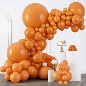 lot 3882 image: Orange Balloons Arch Kit, 133pcs Fall Balloons in Different Sizes 361812105 Inches with Burnt Orange Latex Balloons Garland for Birthday Thanksgiving Halloween Party Decorations