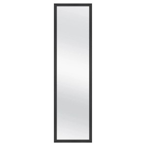 lot 3889 image: 13.5 x 49.5 Framed Door Mirror Black - Room Essentials Modern Style, Polystyrene Frame, No Assembly Required