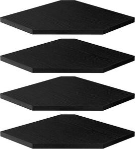 lot 3903 image: Floating Shelves 4-Pack for Bathroom & Kitchen, Space-Saving Floating Corner Wall Shelf with Easy Installation- Black
