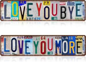lot 3928 image: Love You ByeMore Sign Vintage Wall Decor, 16 x 4 Inch Aluminum Above Door Art for Home Bar, Hallway, Entryway, Housewarming Gifts to Warm Your Family (multicolored)
