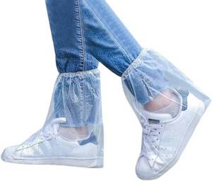 lot 3934 image: 10 Pairs Shoe Covers Boot Covers Plastic Disposable Waterproof Shoe Covers for Men and Women Rain Outdoor Indoors Overshoes (Transparent)
