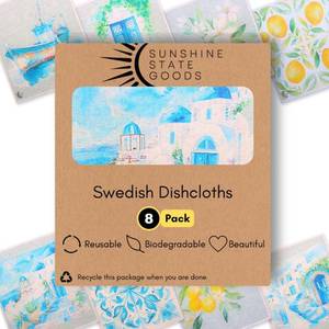 lot 3945 image: Swedish Dishcloths for Kitchen - Ecofriendly Reusable Paper Towels, Biodegradable Dish Cloths - Cellulose Sponge Dish Cloths for Washing Dishes - 8 Pack - COLORPATTERN VARIES FROM STOCK PHOTO