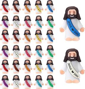 lot 3957 image: AKFAHOIF 30PCS Little Jesus Figures, Mini Jesus Figurines in Bulk, Multicolor Tiny Jesus Figures, Miniature Figurines to Hide and Seek Religious Gifts for Easter Egg Stuffers