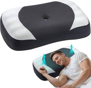 lot 3973 image: King Size Cervical Pillow for Side Sleepers, 5.54.7 High Loft Contour Memory Foam Neck Support Pillow, King Size Side Sleeper Pillow for Neck & Shoulder Support with Cooling Cover