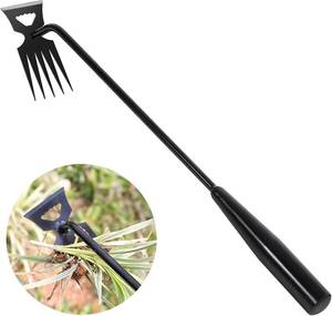 lot 3979 image: Weed Remover Tool,Garden Weed Tool, Portable Garden Weeder Tool for Vegetable Gardening Backyard Farm Planting & Weeding (Black Handle)