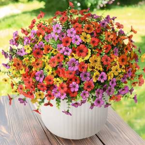 lot 4030 image: ZFProcess Artificial Flowers Faux Plants Outdoor Fake Flowers Spring Decor,12 Bundles Realistic Plastic Plant Colorful Daisy UV Resistant for Porch Patio Home Yard Garden Window Box Pot Planters