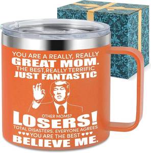 lot 4058 image: Gifts for Mom from Daughter, Son - Mothers Day, Birthday, Christmas Ideas Funny Gifts for Mommy, Mama - 14 Oz Coffee Mug (Mom Orange)