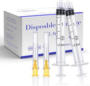 lot 4059 image: 100 Pack 2.5ml 25Ga 1 Plastic Lab Luer lock Syringe, Scientific Industrial Supplies, Disposable Individually Wrapped