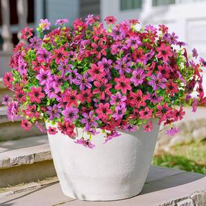 lot 4066 image: Artificial Flowers for Outdoors, 12 Bundles Multicolor Faux Silk Flower Spring Summer Decoration, Artificial Plants Fake Outdoor Flowers UV Resistant No Fade for Home Planter Porch Patio Yard Decor